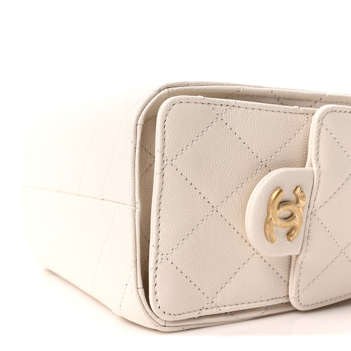 Caviar Quilted Mini Chanel 25 Handbag White