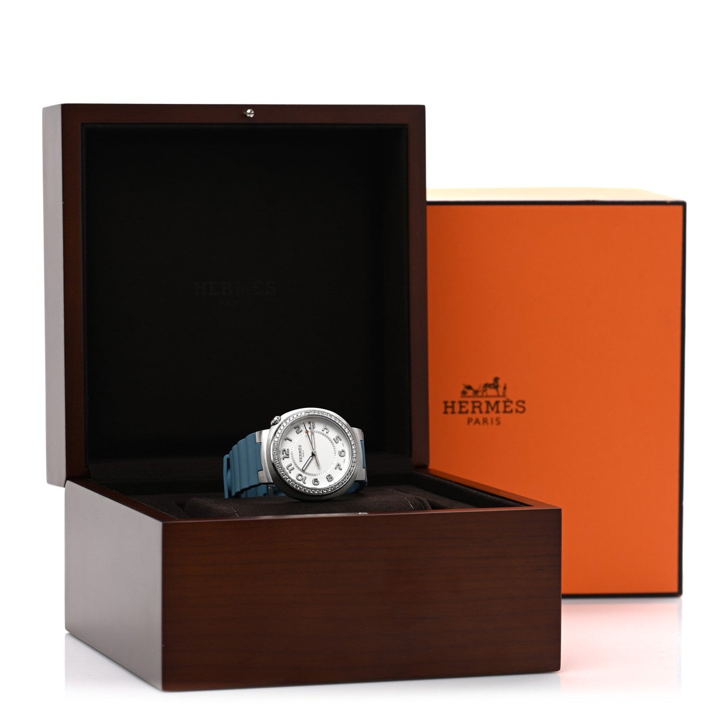 Stainless Steel Rubber Diamond Bezel 36mm Cut Automatic Watch Blue Jean