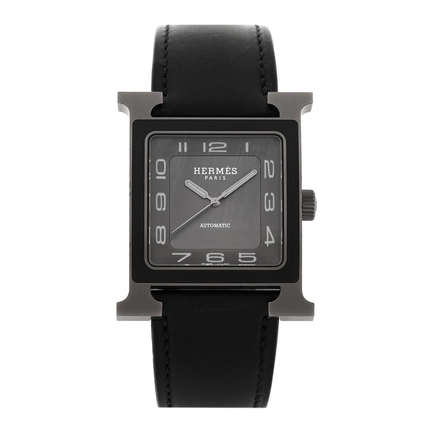 Titanium Barenia 30mm Heure H Hour Quartz Watch Noir