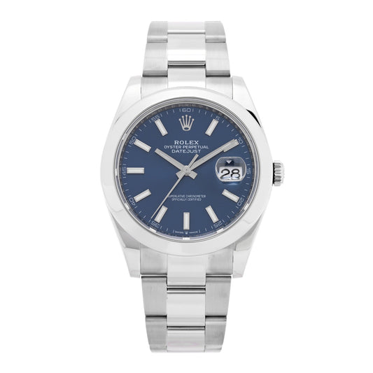 Stainless Steel 41mm Oyster Perpetual Datejust Watch Blue 126300