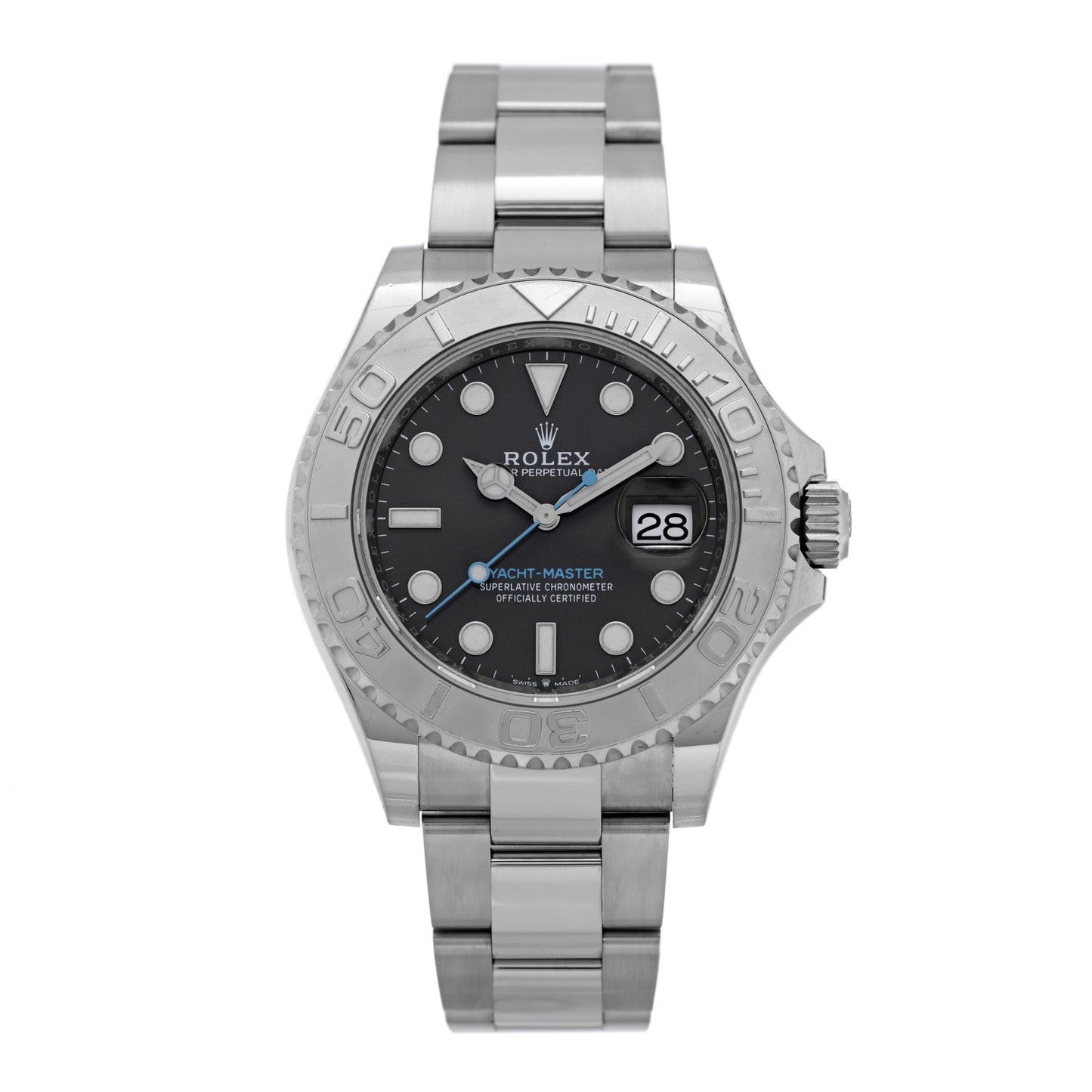 Stainless Steel Platinum 40mm Oyster Perpetual Date Yacht-Master Watch Slate 126622