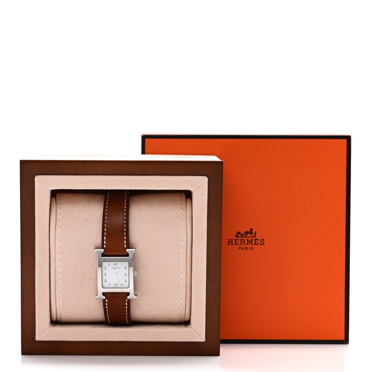 Stainless Steel Barenia 21mm Heure H Hour Quartz Watch Fauve