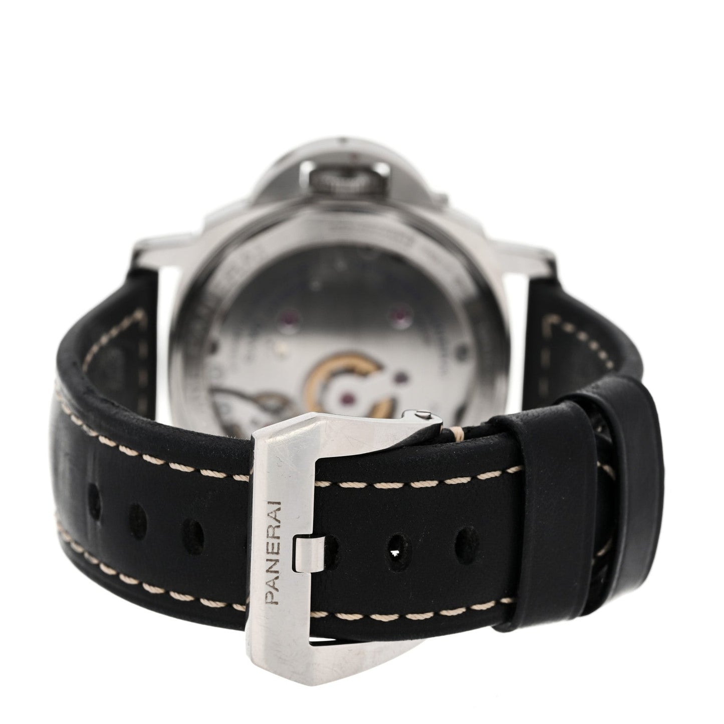Stainless Steel Calfskin 44mm Luminor Marina Manual Winding Watch Black PAM00510