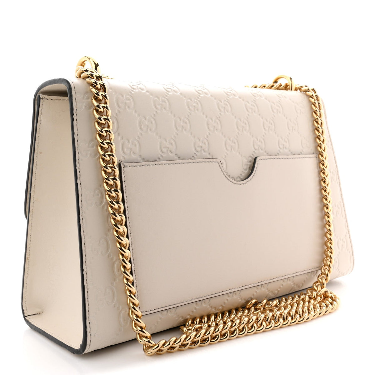 Guccissima Medium Padlock Shoulder Bag Mystic White