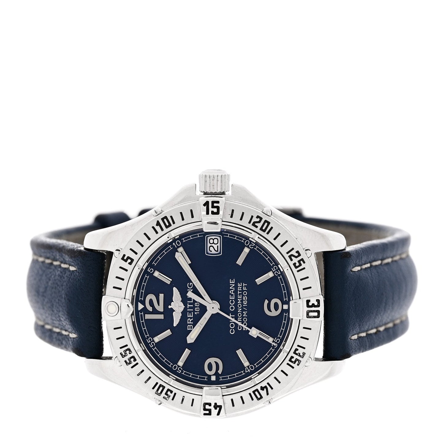 Stainless Steel Calfskin 32mm Colt Oceane Quartz Watch Blue A77350
