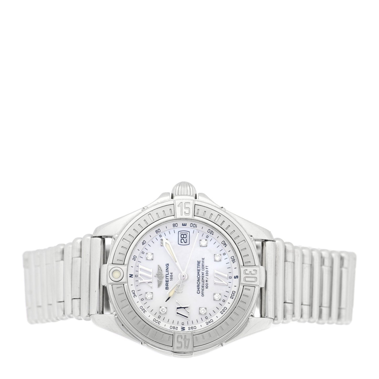Stainless Steel Diamond Mother of Pearl 32mm Lady Cockpit Quartz Watch A71365