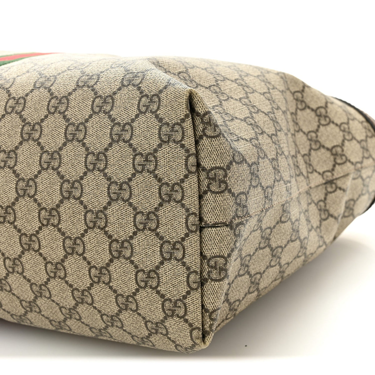 GG Supreme Monogram Medium Ophidia Shopping Tote Brown