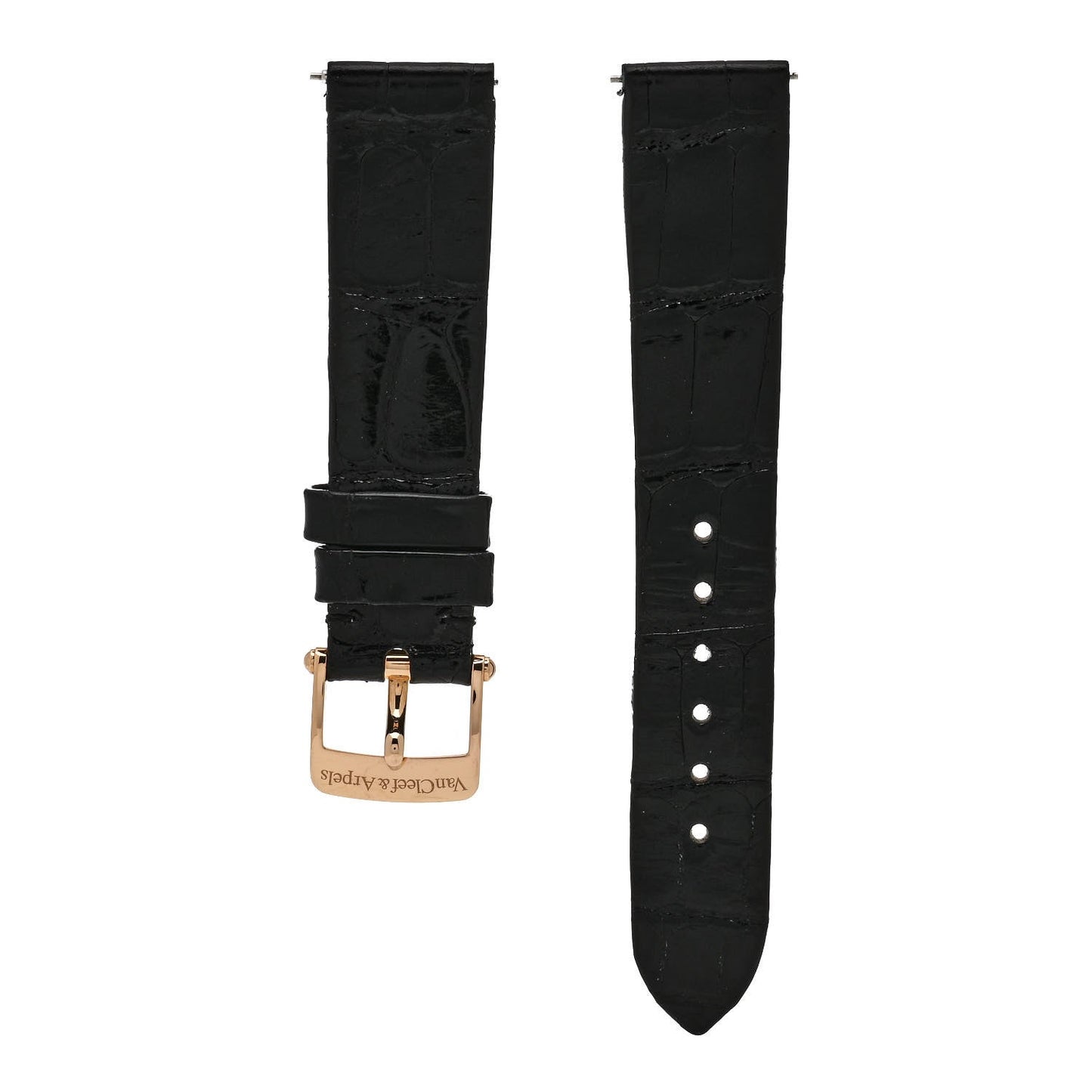 18K Rose Gold Diamond Bezel 32mm Charms Quartz Watch Black