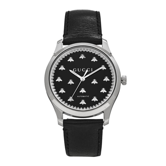 Stainless Steel Calfskin 42mm G-Timeless Bee Automatic Watch Black