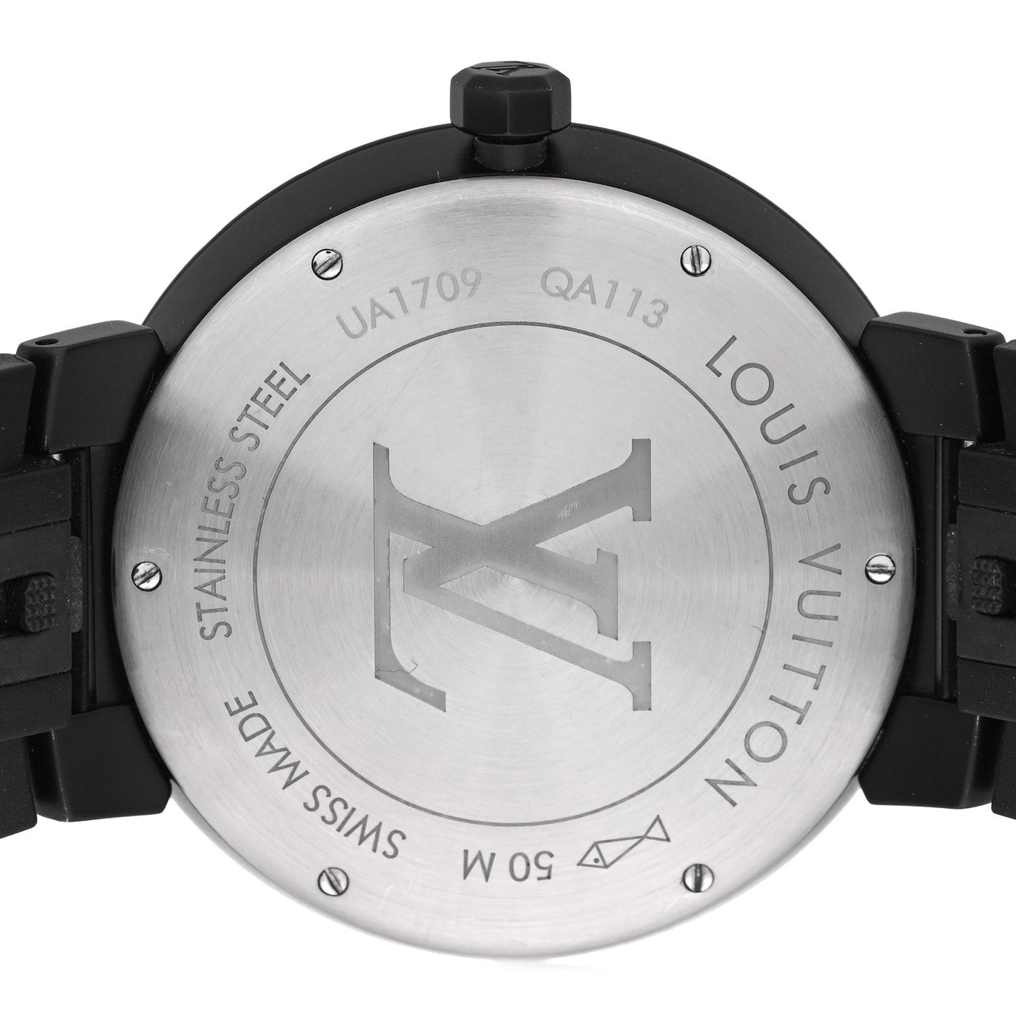 Stainless Steel Rubber 39mm Tambour Slim Rainbow Quartz Watch Black