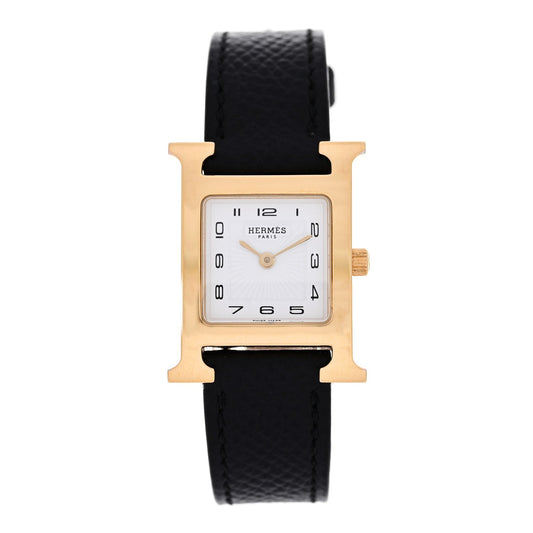 Stainless Steel Epsom 21mm Heure H Hour Quartz Watch Noir