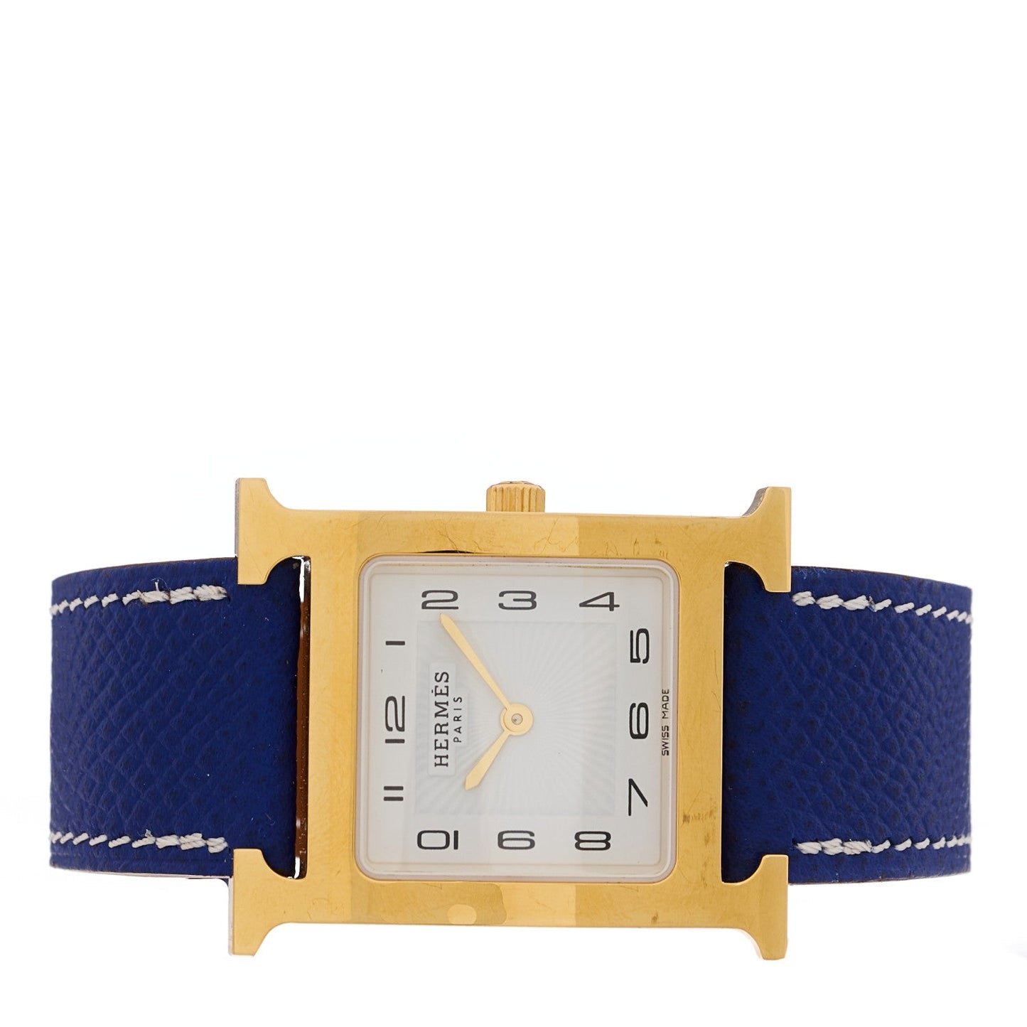 Stainless Steel Epsom 26mm Heure H Hour Quartz Watch Bleu Electrique