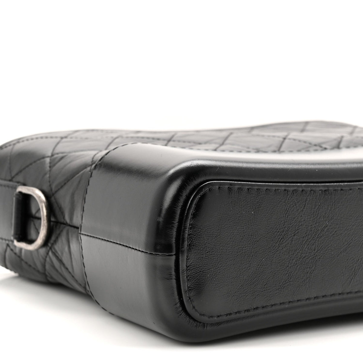 Aged Calfskin Quilted New Medium Gabrielle Hobo Black