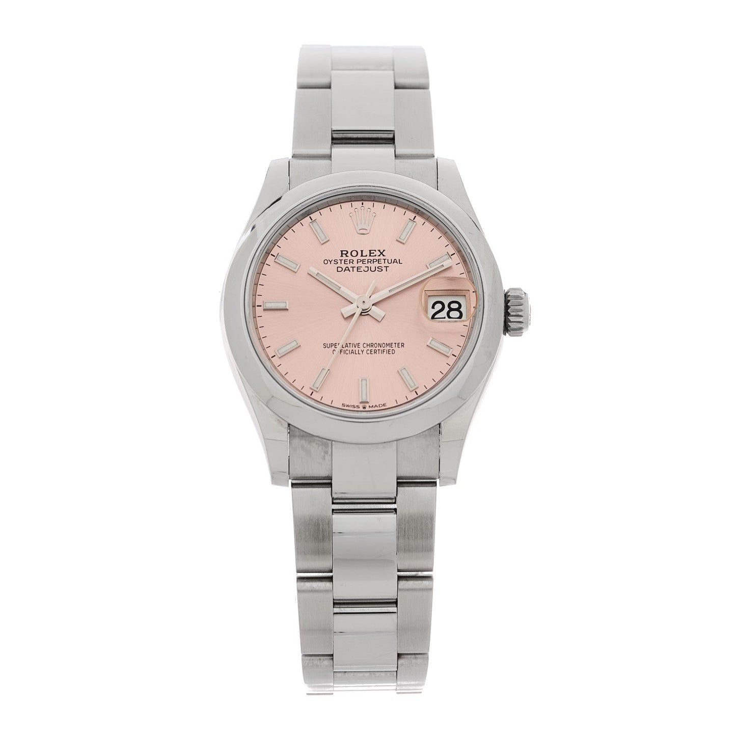 Stainless Steel 31mm Oyster Perpetual Datejust Watch Pink 278240