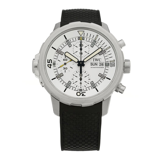 Stainless Steel Rubber 44mm Aquatimer Chronograph Automatic Watch White IW376801