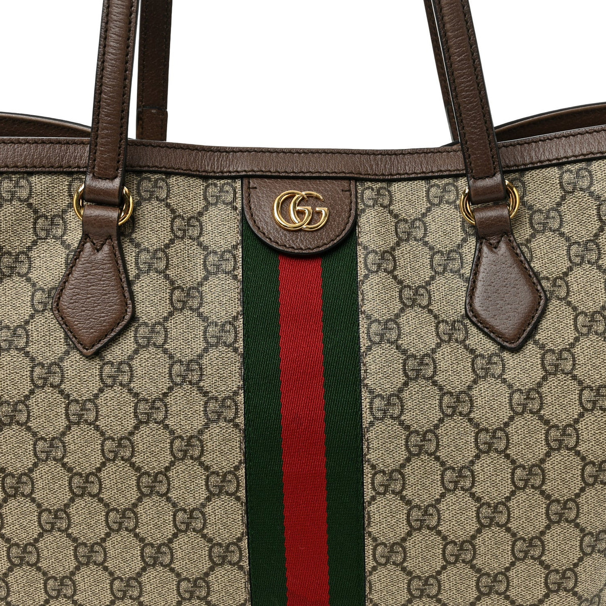 GG Supreme Monogram Medium Ophidia Shopping Tote Brown