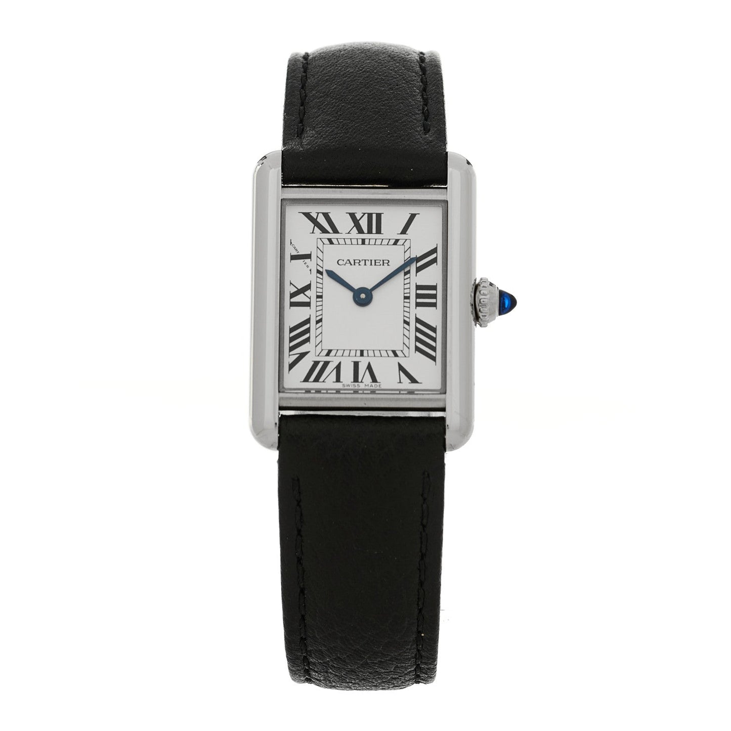 Stainless Steel Calfskin 22mm Must de Cartier Tank Quartz Watch