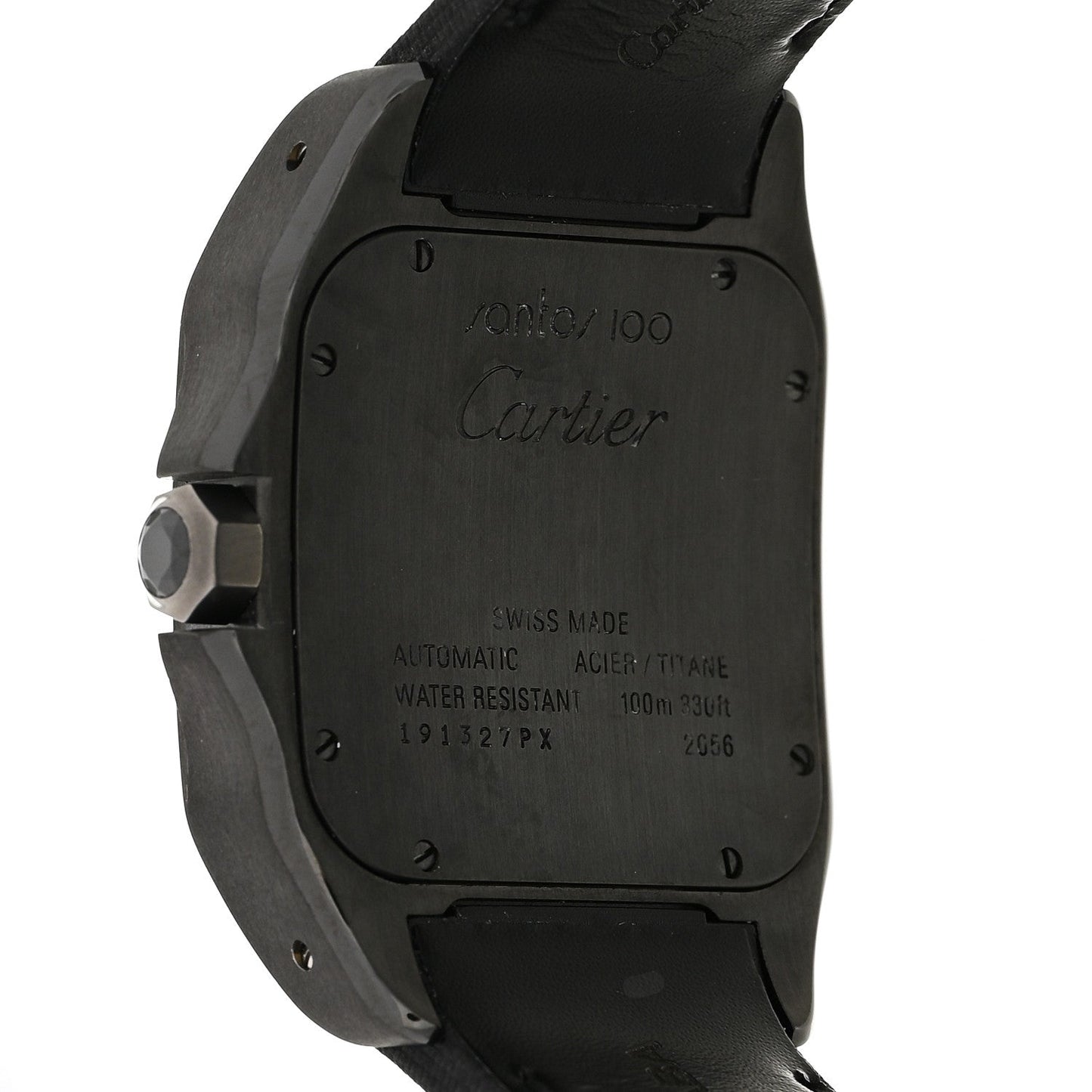 ADLC Titanium Nylon 38mm Santos 100 Chronograph Automatic Watch Black