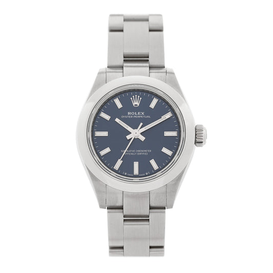 Stainless Steel 28mm Oyster Perpetual Watch Bright Blue 276200