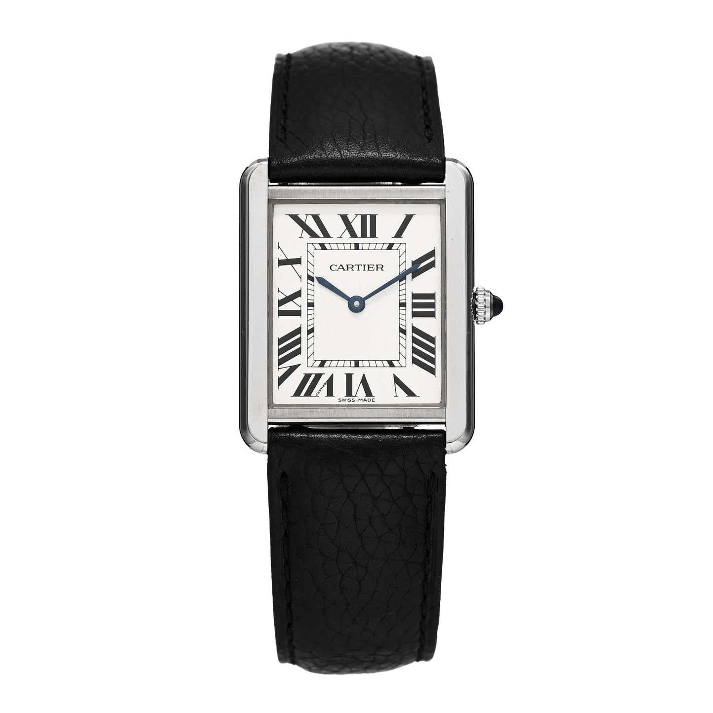 Stainless Steel Calfskin 27mm Tank Solo Quartz Watch