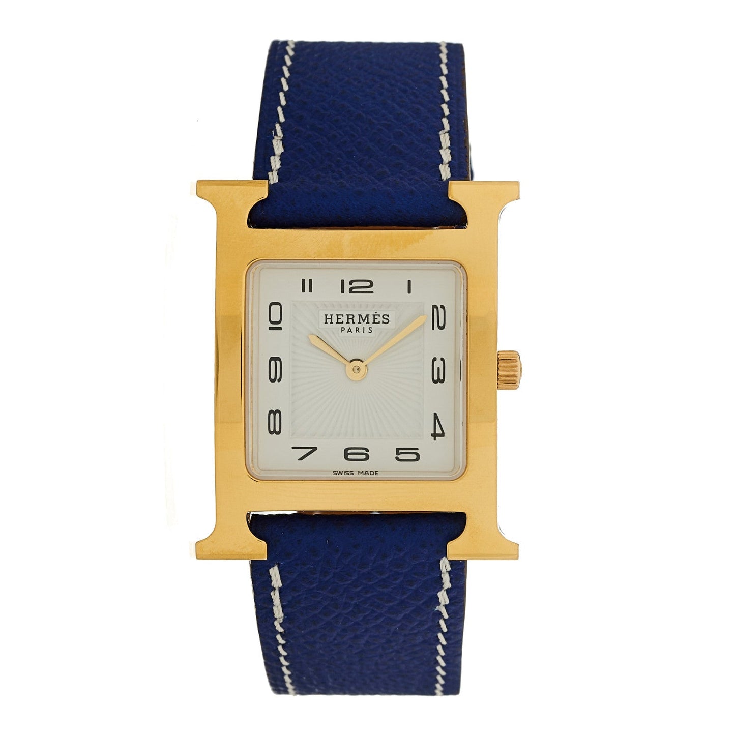 Stainless Steel Epsom 26mm Heure H Hour Quartz Watch Bleu Electrique