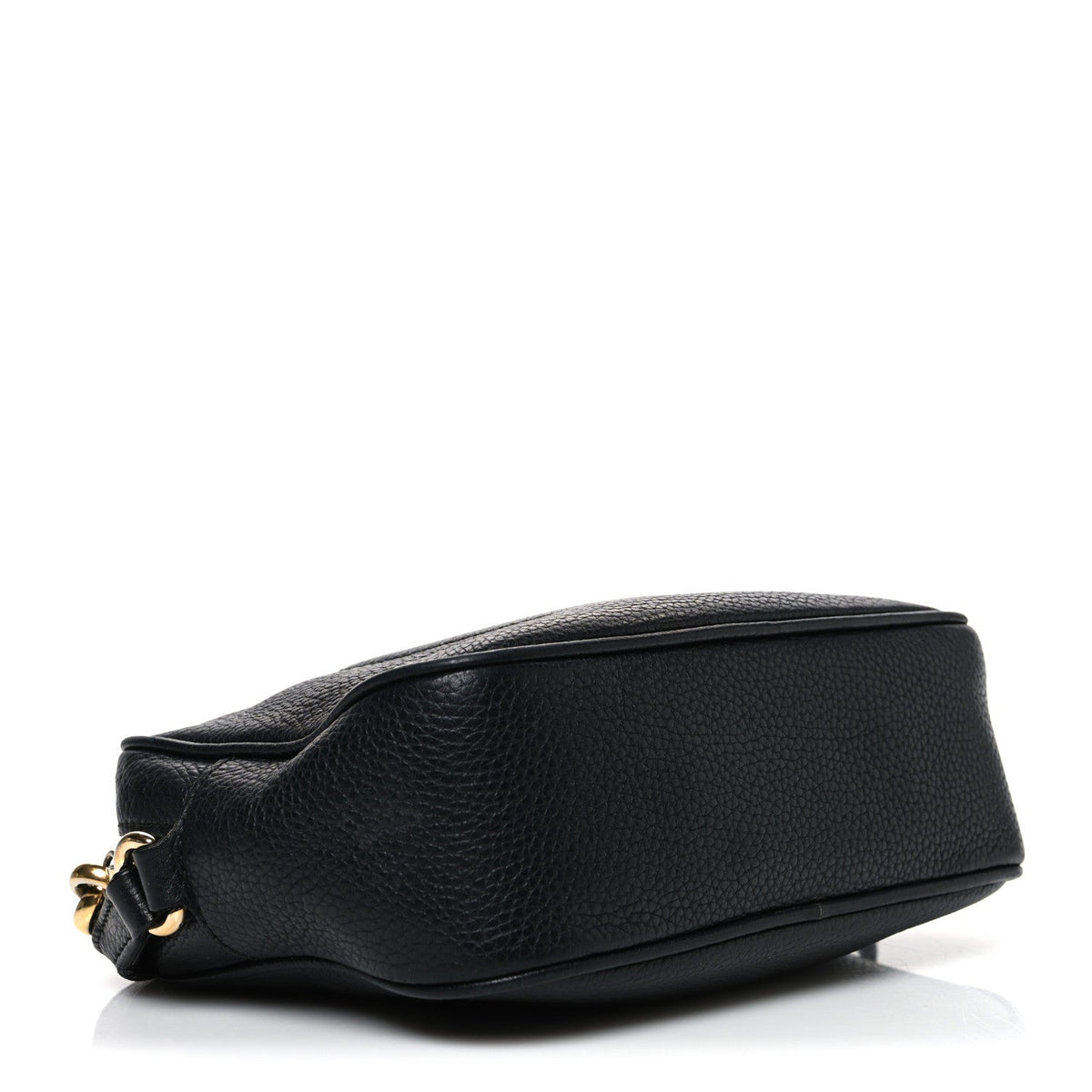 Pebbled Calfskin Small Soho Disco Bag Black