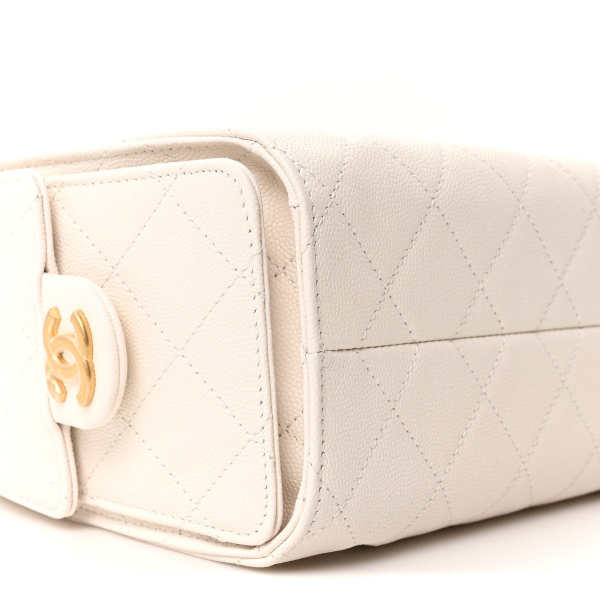 Caviar Quilted Mini Chanel 25 Handbag White