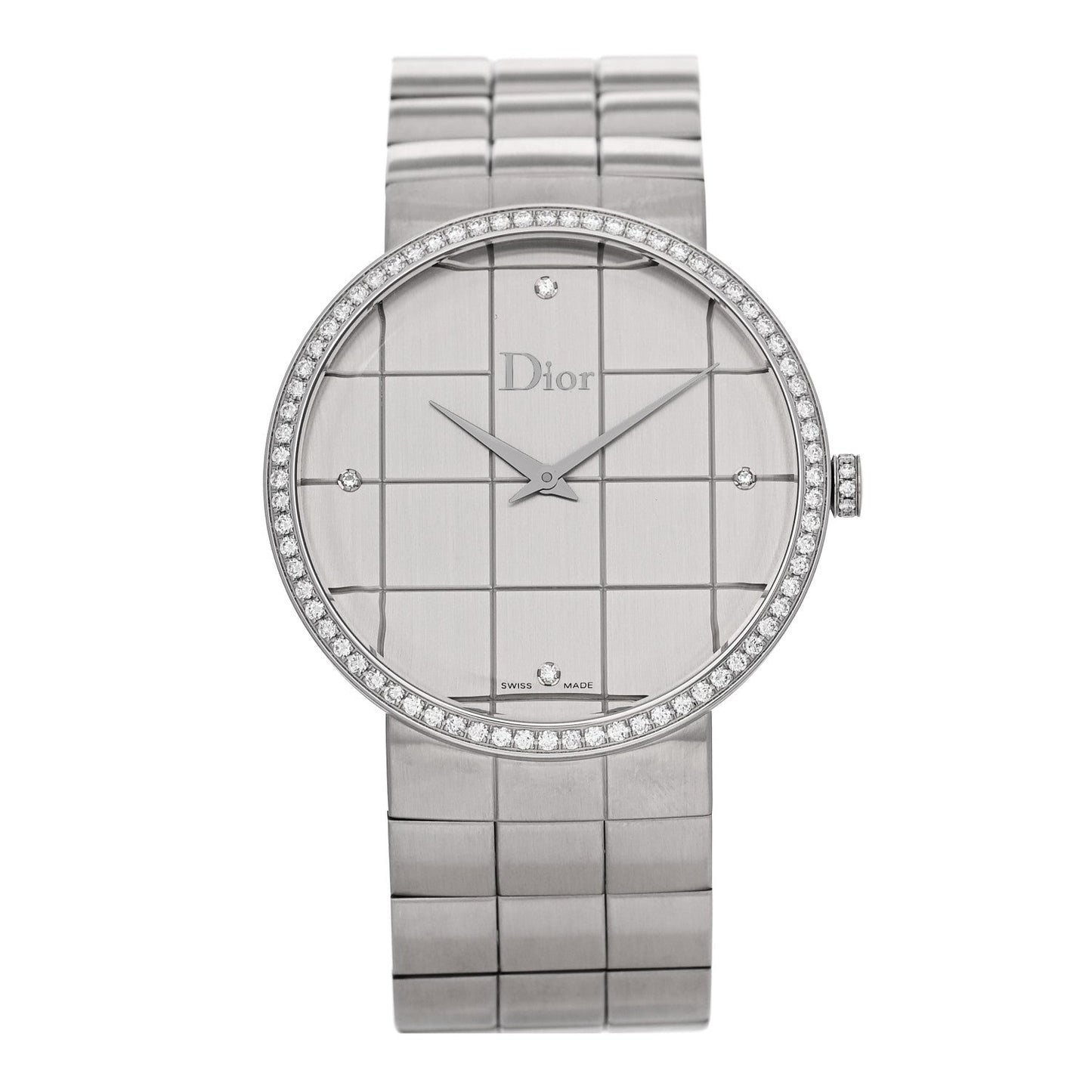 Stainless Steel Diamond Bezel 38mm La D De Dior Quartz Watch
