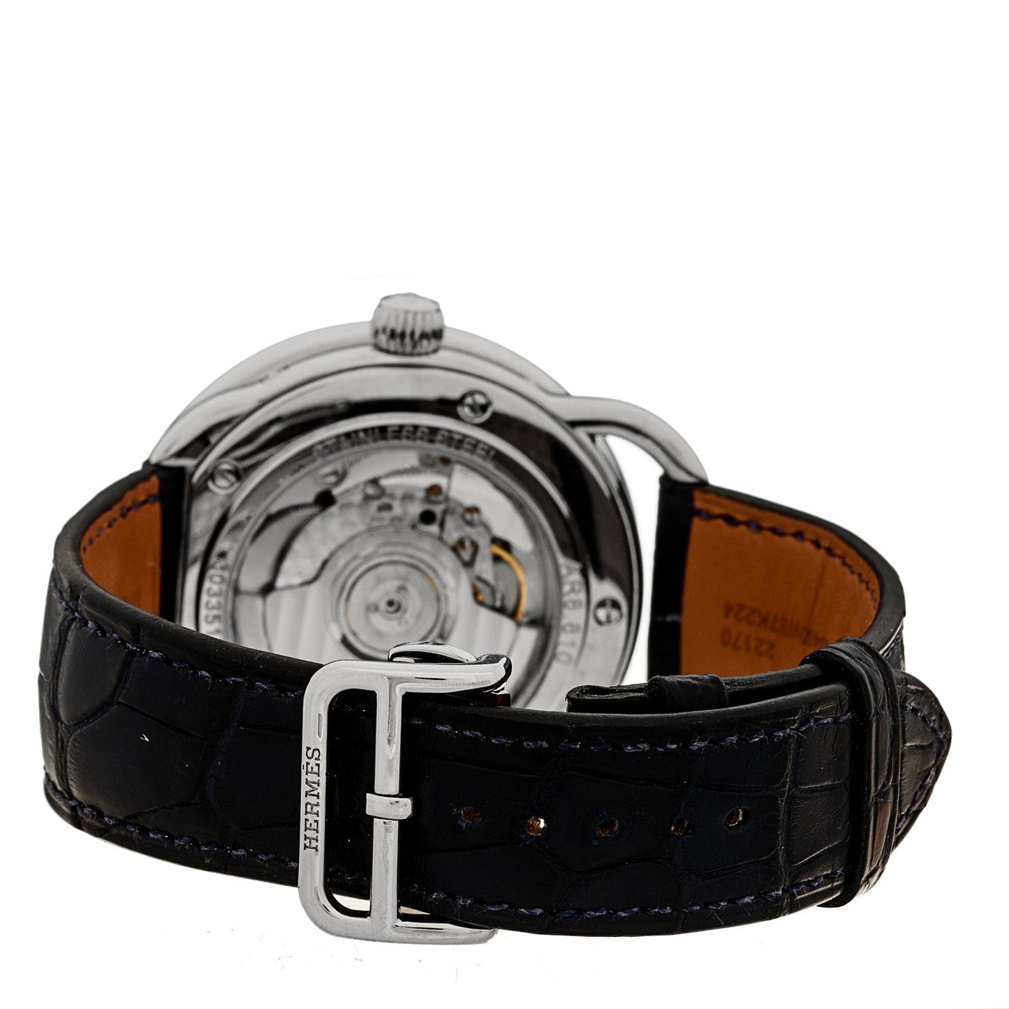 Stainless Steel Alligator 43mm Arceau Grande Lune Automatic Watch Bleu Abysse