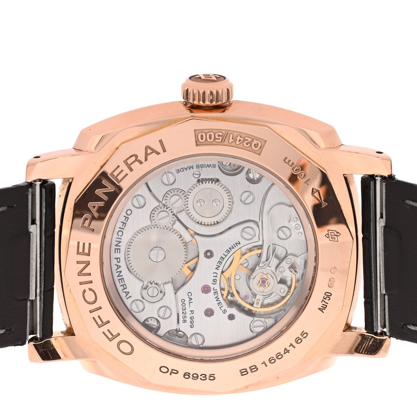 18K Rose Gold Alligator 42mm Radiomir 1940 ORO Rosso Manual Winding Watch Brown PAM00513