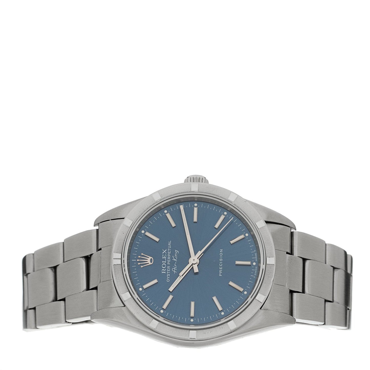 Stainless Steel 34mm Oyster Perpetual Air-King Precision Watch Blue 14010