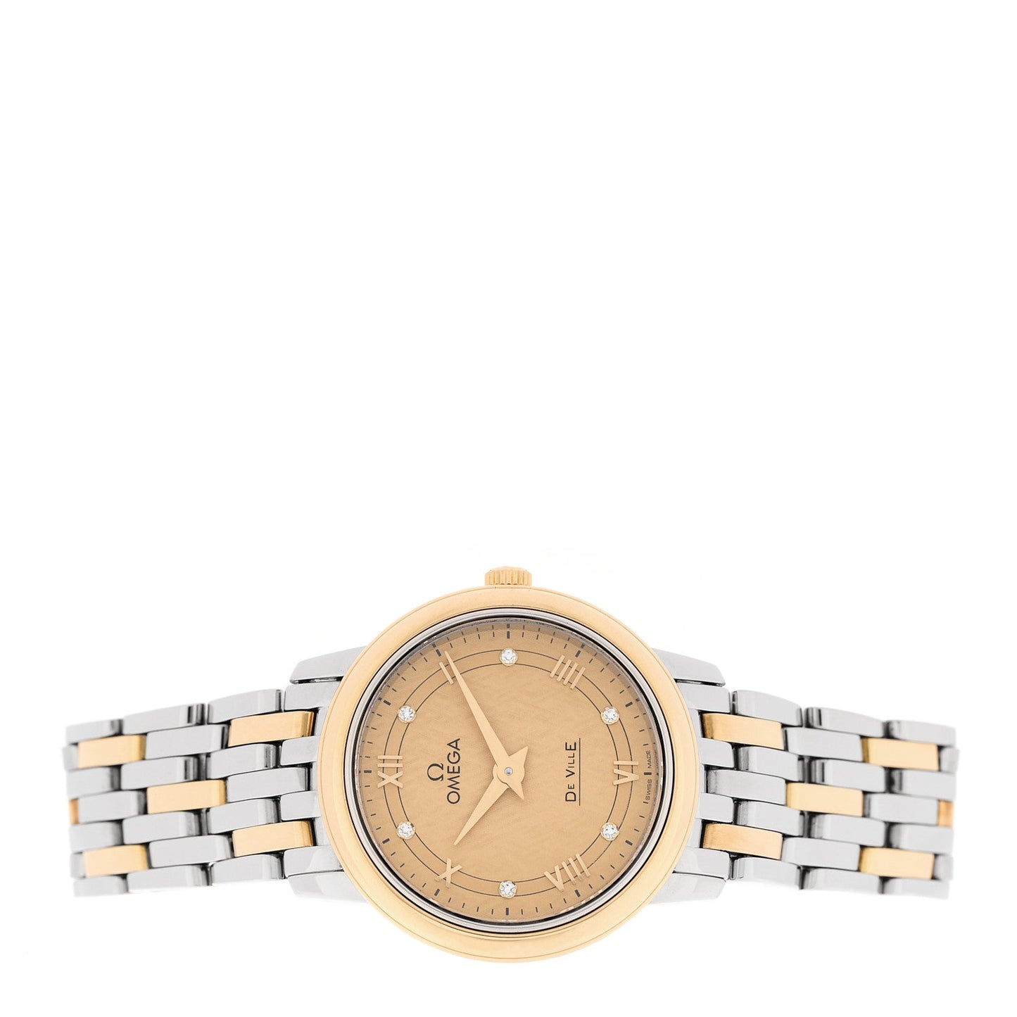 Stainless Steel 18K Red Gold 27mm De Ville Prestige Quartz Watch Champagne 424.20.27.60.52.003