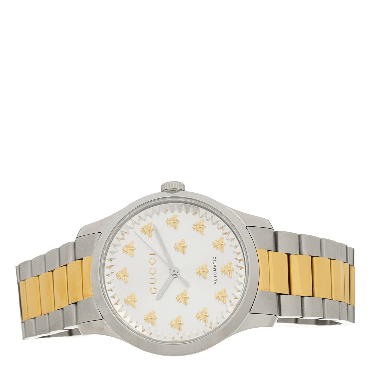 Stainless Steel 38mm G-Timeless Two Tone Bee Automatic Watch Silver